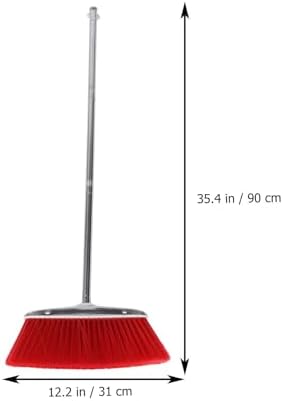 Ipetboom Heavy Duty Broom with Soft Bristles Red