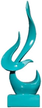 Green Flame Bird Resin Sculpture for Home Decor