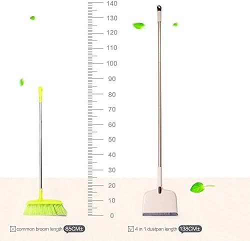 DDGURDH 54in Adjustable Hand Broom and Dustpan Set