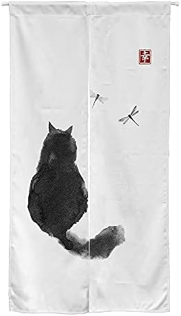 Ofat Home Japanese Ink Cat Noren Door Curtain