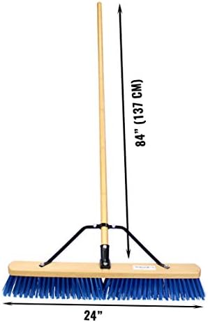 24 RK Safety Wooden Push Broom with Bamboo Handle Pack of 6 1