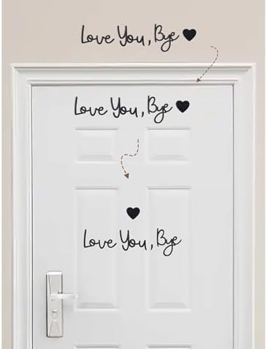 Love You Bye Wood Door Sign Heart Design Decor