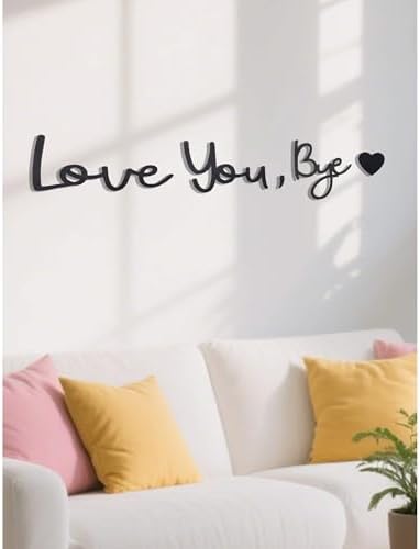 Love You Bye Wood Door Sign Heart Design Decor