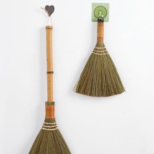2Pcs Natural Asian Broom for Indoor Sweeping
