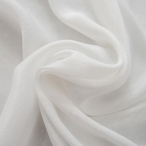 Non-See-Through White Curtain 90 Inch 2 Panels Privacy Drapes
