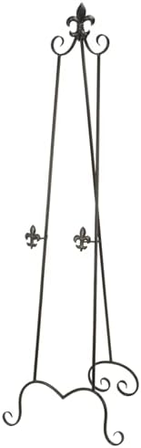 Deco 79 Metal Scroll Display Easel with Chain Support Black