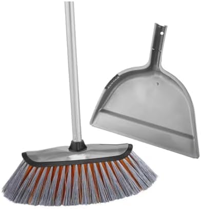 DUWASPORTS Smooth Sweep Angle Broom with Dustpan Set