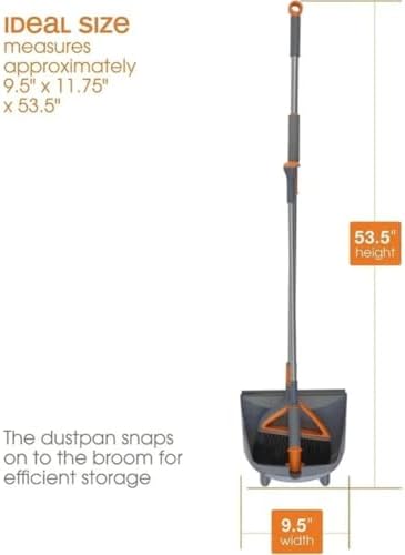 Standing Broom and Dustpan Set for All Floors