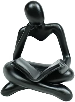 Modern Black Thinker Statue Home Decor Sculpture