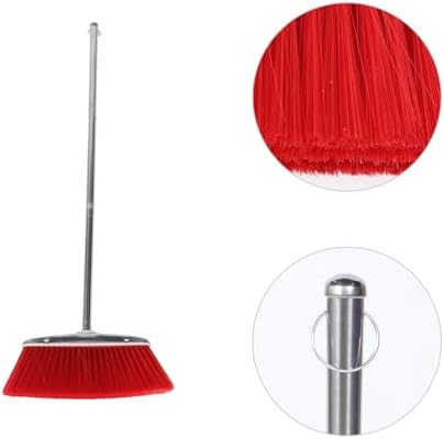 Ipetboom Heavy Duty Broom with Soft Bristles Red
