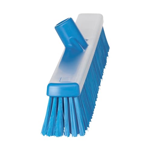 Vikan Push Broom 24 Inch Blue Soft Stiff Bristles
