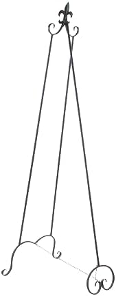 Deco 79 Metal Scroll Display Easel with Chain Support Black