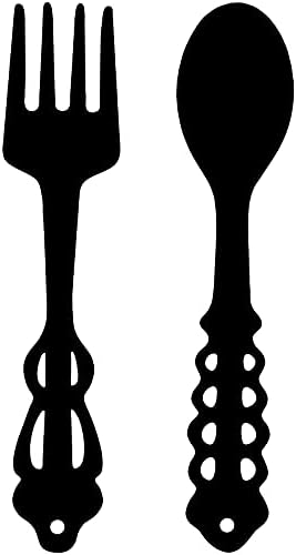 Hotop 2 Piece Metal Fork Spoon Wall Decor