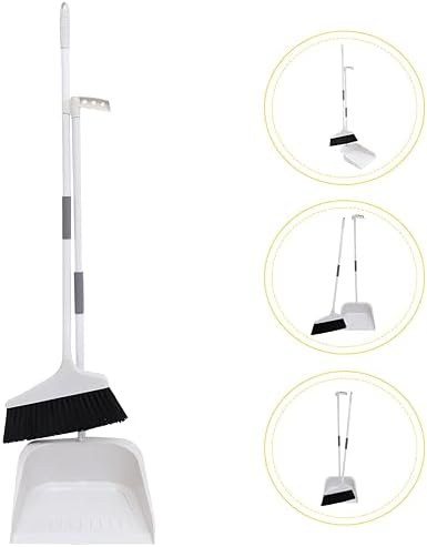 Lurrose Heavy Duty Broom and Dustpan Set with Long Handle