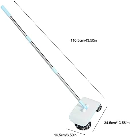 Household Push Sweeper with Large Dust Box and Filtration Blue
