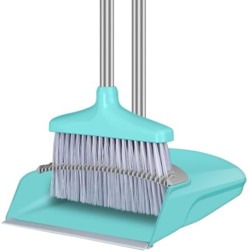 FGY 48 Inch Broom and Dustpan Set with Collapsible Handle
