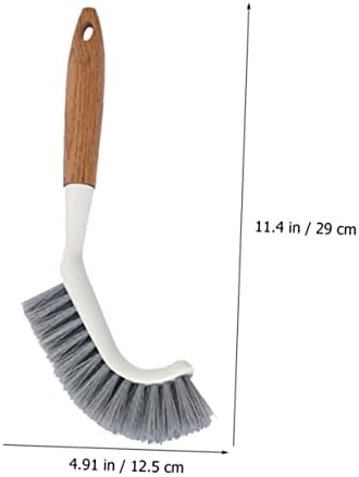 2pcs Floor Brush for Bathroom Cleaning with Wooden Handle