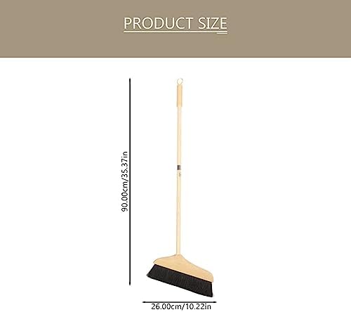 Angoily Soft Bristle Wooden Handle Push Broom
