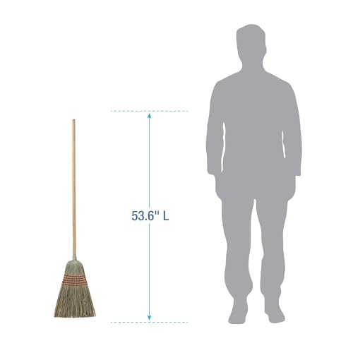 Boardwalk Corn Fiber Broom 535 Length Natural Bristles 6Carton
