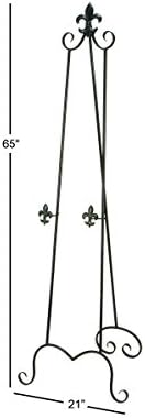 Deco 79 Metal Scroll Display Easel with Chain Support Black