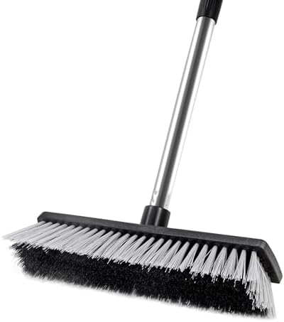 LandHope Adjustable Push Broom for Outdoor Cleaning