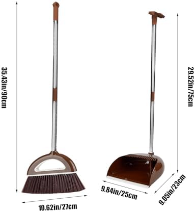 CENGNIAN Upright Dust Pan and Broom Set 180 Rotatable