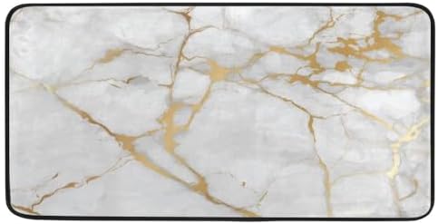 My Little Nest Luxury Gold Marble Kitchen Rug - 39 x 20