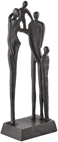 Brown Cast Iron Family of Four Sculpture - Tabletop Decor
