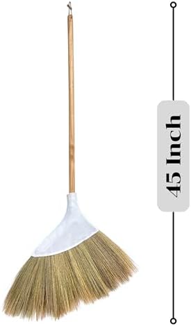 AW BROOMS Natural Handmade Broom - 45 Inch Long Handle