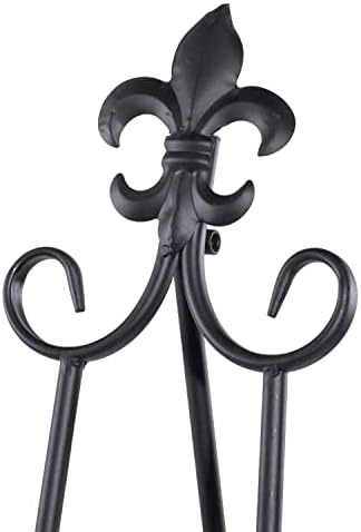 Deco 79 Metal Scroll Display Easel with Chain Support Black