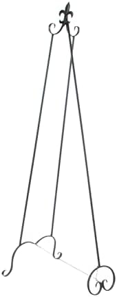 Deco 79 Metal Scroll Display Easel with Chain Support Black