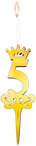 Gold Glitter Number 5 Luxury Reusable Cake Topper
