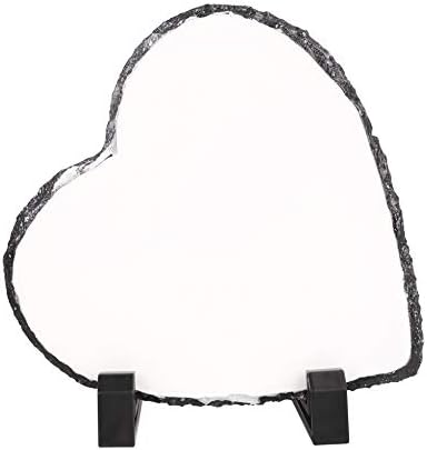 Moonlove Custom Heart Shape Rock Slate Photo Frame
