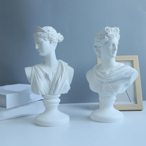 115inch Greek Apollo Bust Sculpture White 1
