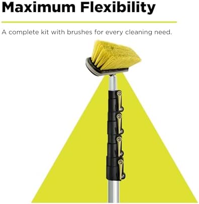 DOCAZOO Scrub Brush Set with 7-30 Ft Extension Pole
