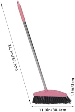 Luxshiny Broom with Metal Handle for Home Cleaning