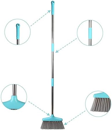 FGY 48 Inch Broom and Dustpan Set with Collapsible Handle