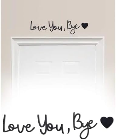 Love You Bye Wood Door Sign Heart Design Decor