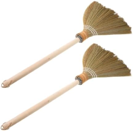 Minkissy 2pcs Natural Grass Soft Broom - 2515 Long Handle