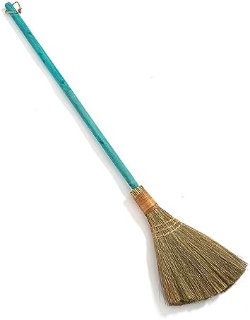 Vietnamese Straw Soft Broom with Green Handle