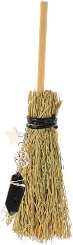 HOMSFOU Halloween Crystal Witch Broom Mini Decor