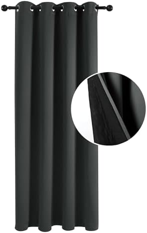 Deconovo Cold Resistant Blackout Curtain Dark Grey 38W X 80L