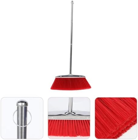 Ipetboom Heavy Duty Broom with Soft Bristles Red