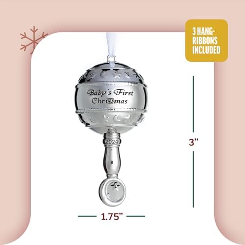 Klikel Babys First Christmas Ornament 2024 Silver 1