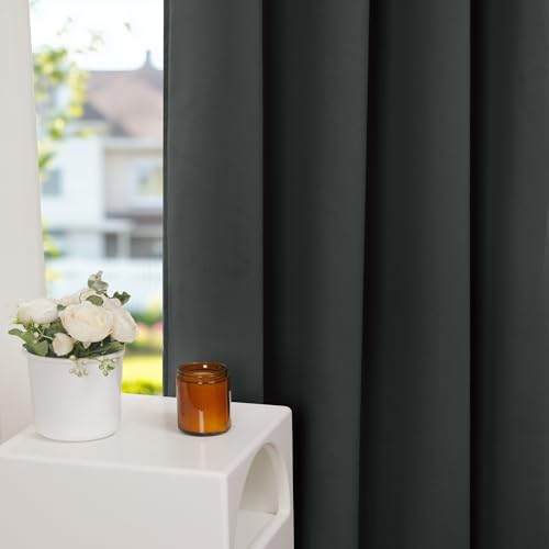 Deconovo Cold Resistant Blackout Curtain Dark Grey 38W X 80L