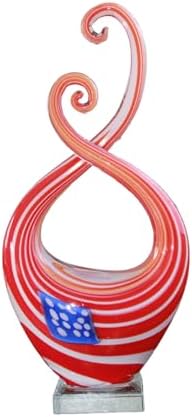 LLAVVD 14 Glass Flag Sculpture with Base Patriotic Decor