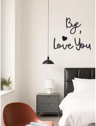 Love You Bye Wood Door Sign Heart Design Decor