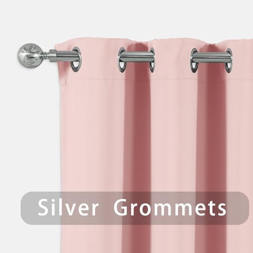 UPOPO Pink Curtains 2 Panels 52x92 Inch Blackout Drapes