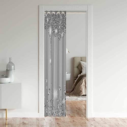 Glitter Print Door Curtain for Privacy and Style