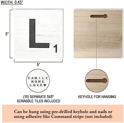 TenXVI Designs Rustic Crossword Wall Hanging - 5x5 Inch Wood